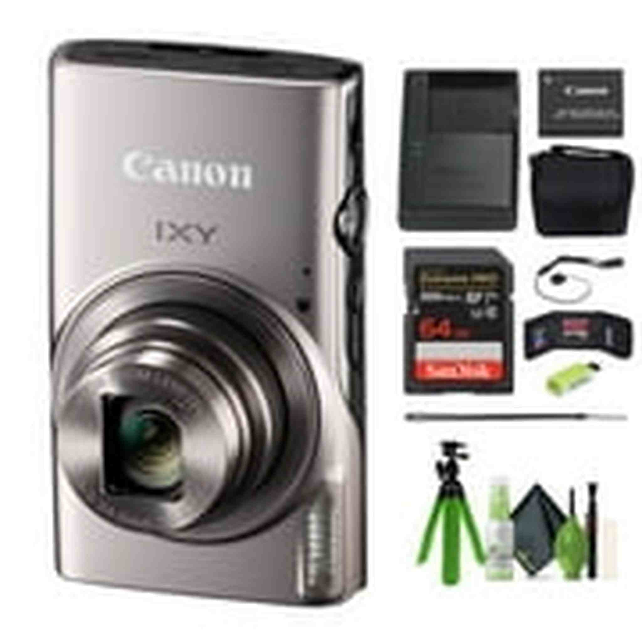 Canon Compact Digital Camera IXY 650 12x Optical Zoom IXY650 - Silver - Bundle Canon