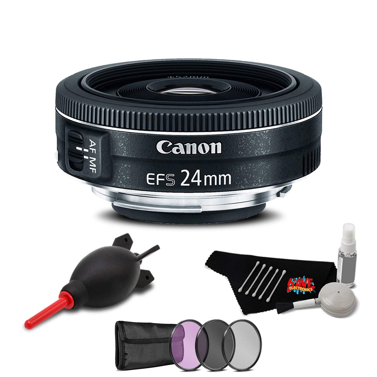 Canon EF-S 24mm f/2.8 STM Lens Accessory Bundle International Model