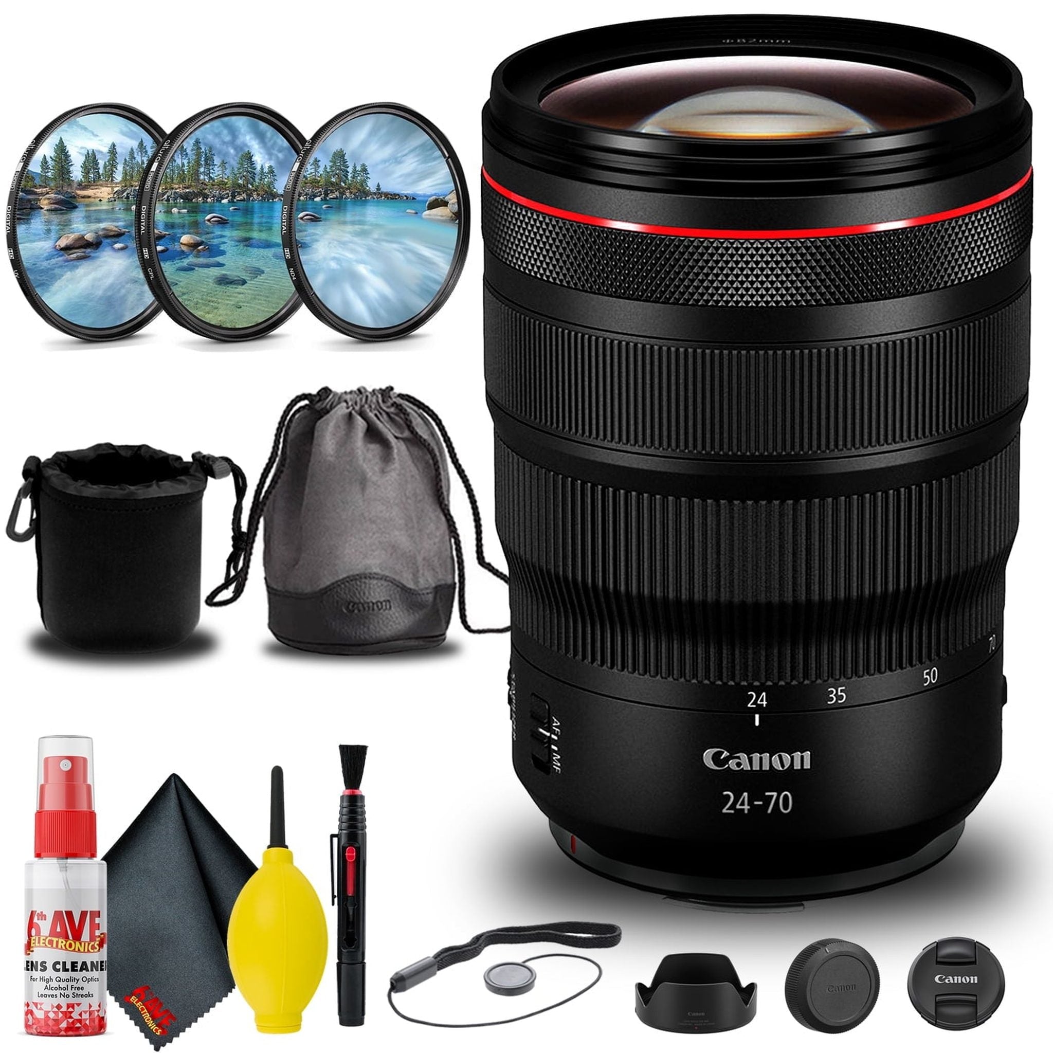 Canon RF 24-70mm f/2.8L IS USM Lens 3680C002 + Filter Kit + Lens Pouch + More