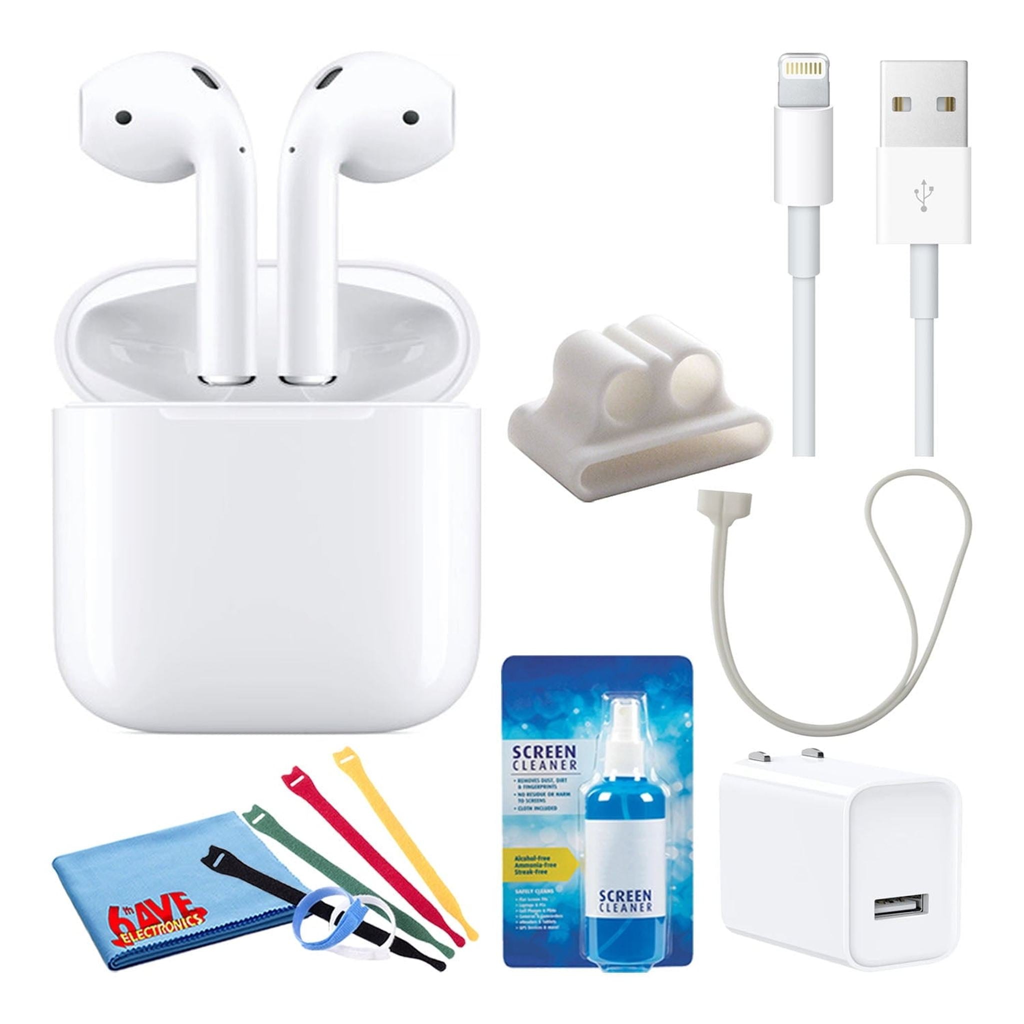 Apple AirPods with Wired Charging 2nd Gen with Cable Ties + USB Charger