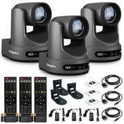 3 x PTZOptics Move 4K PTZ Camera with 20x Zoom Gray PT20X-4K-GY-G3 + 3 x Wall Mount