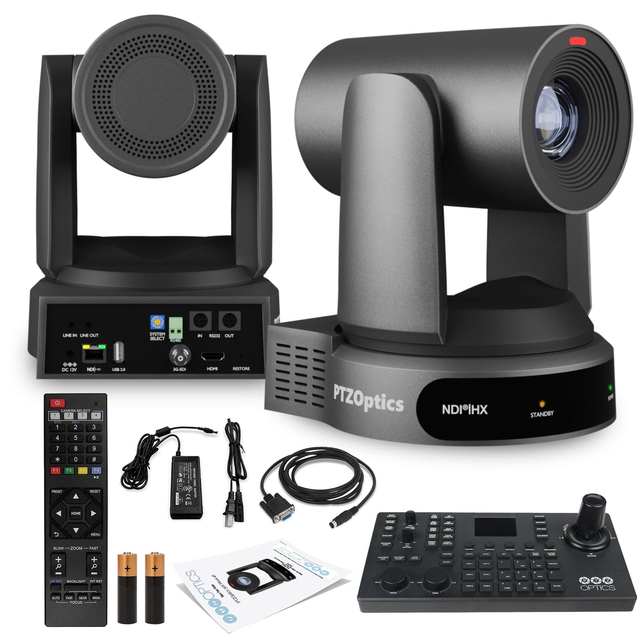 PTZOptics Move 4K PTZ Camera with 30x Zoom Gray PT30X-4K-GY-G3 + SuperJoy PTZ Controller PTZOptics