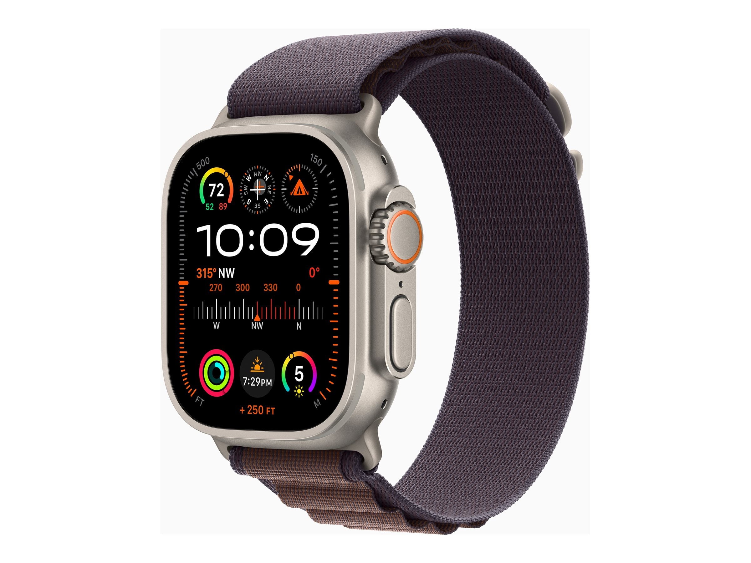 Apple Watch Ultra 2 GPS + Cellular 49mm Smartwatch with Rugged Titanium Case & Indigo Alpine Loop Medium. Carbon Neutral