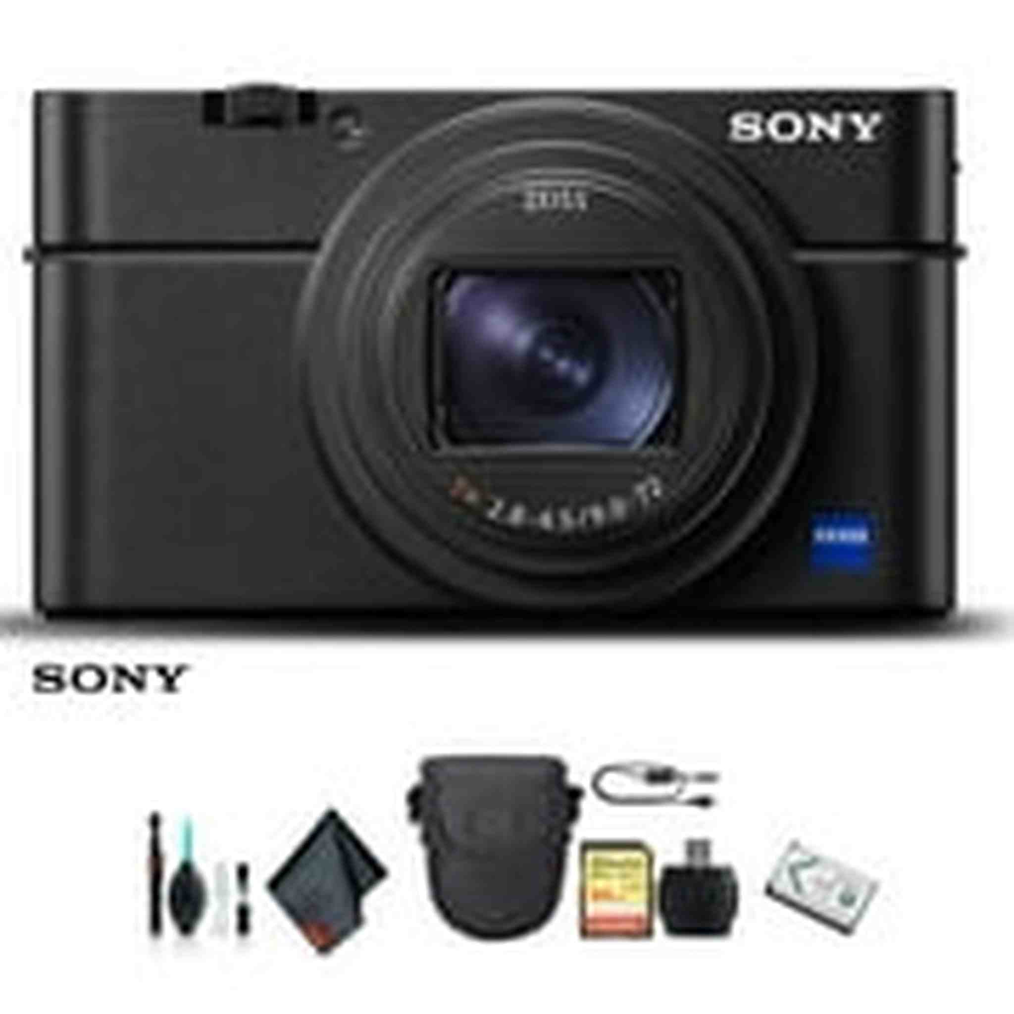 Sony Cyber-shot DSC-RX100 VI Camera DSCRX100M6/B With Soft Bag, 64GB Memory Card, Card Reader , Plus Essential Accessories Sony
