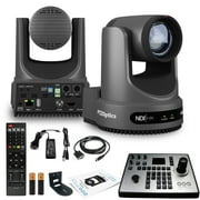 PTZOptics Move 4K PTZ Camera with 20x Zoom Gray PT20X-4K-GY-G3 + PT-JOY-G4 Controller + Wall Mount