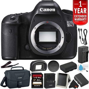 Canon EOS 5DS R Digital SLR Camera Body Only - Bundle with 32GB Memory Card + Spare Battery + More International Versi