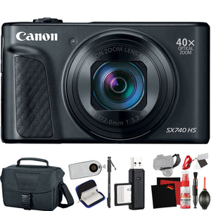 Canon PowerShot SX740 HS Digital Camera Black International Model with Extra Accessory Bundle
