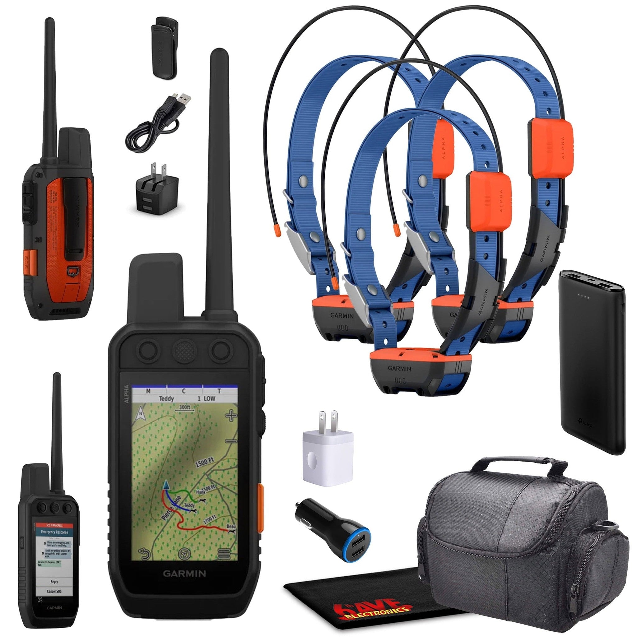 Garmin Alpha 300i Handheld With 3x Alpha T20 Tracking Collar For Dogs With GPS