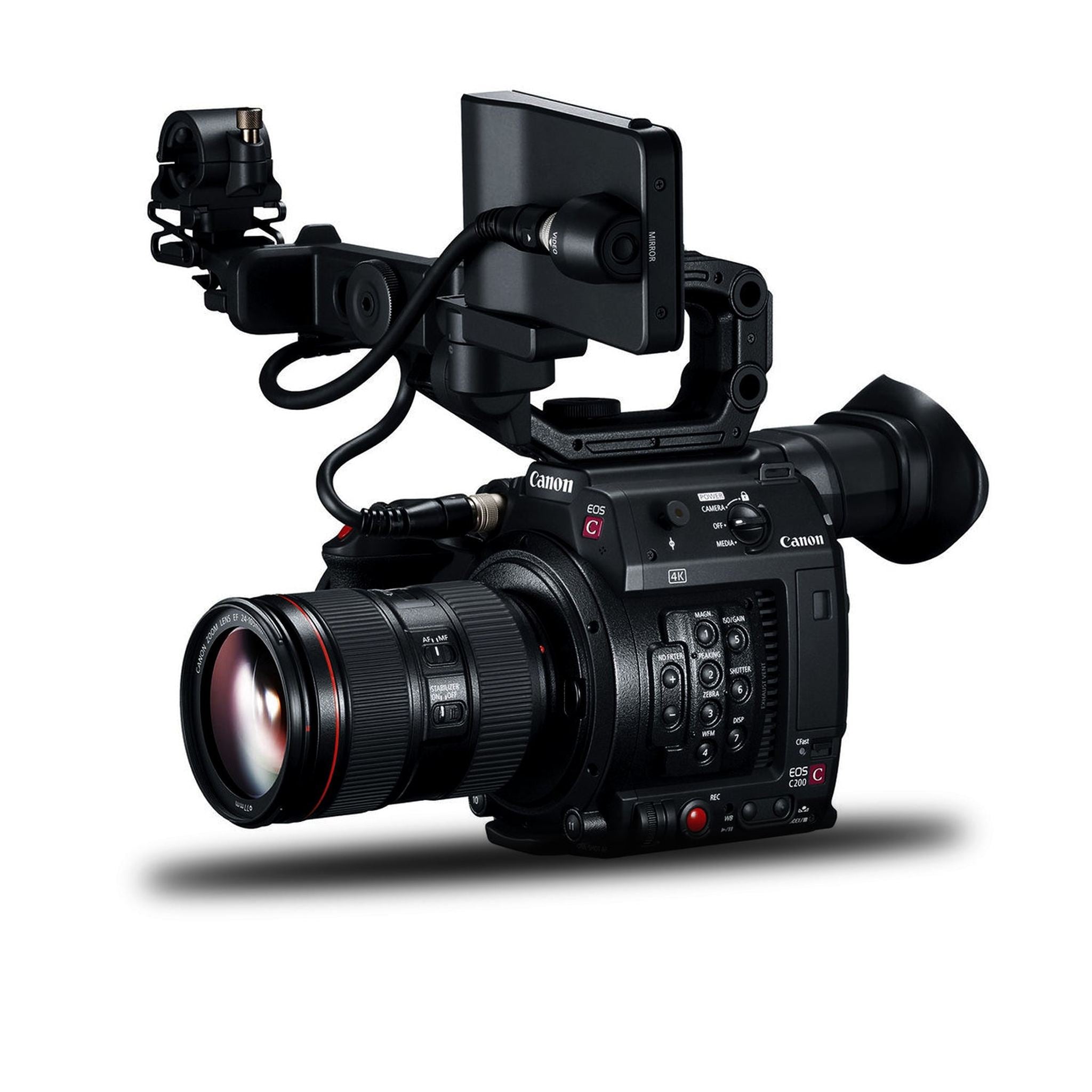Canon EOS C200 Cinema Camera 2215C002 & 16-35mm f/2.8L II USM Lens with 2 Memory Cards, 2 Extra Batteries, Mic, Case, Le