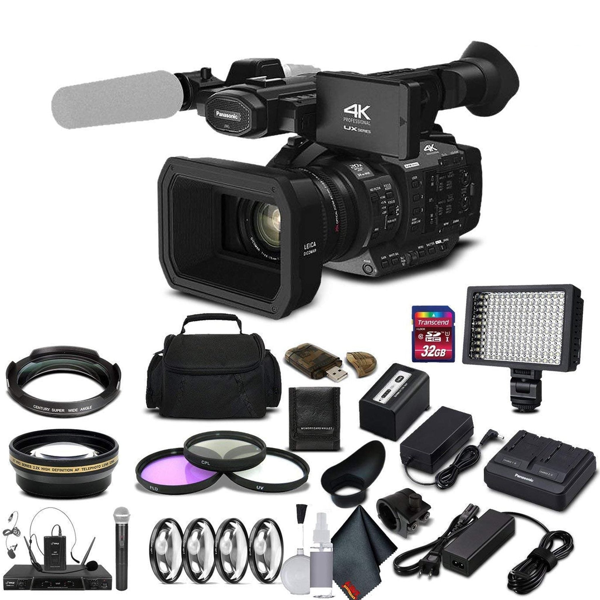 Panasonic AG-UX180 4K Premium Professional Camcorder AG-UX180PJ Studio Starter Bundle - Reconditioned Panasonic