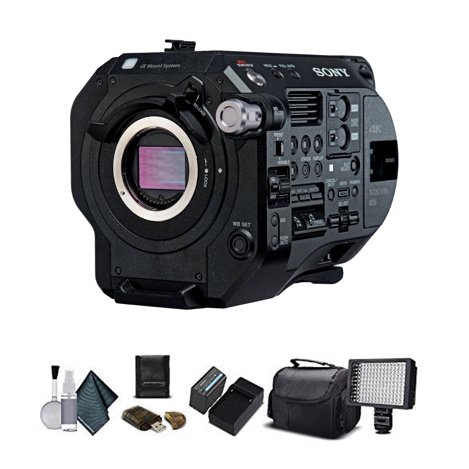 Sony PXW-FS7M2 XDCAM Super 35 Camera System PXW-FS7M2 with Extra Battery, LED Light, Case and More. - Starter Bundle