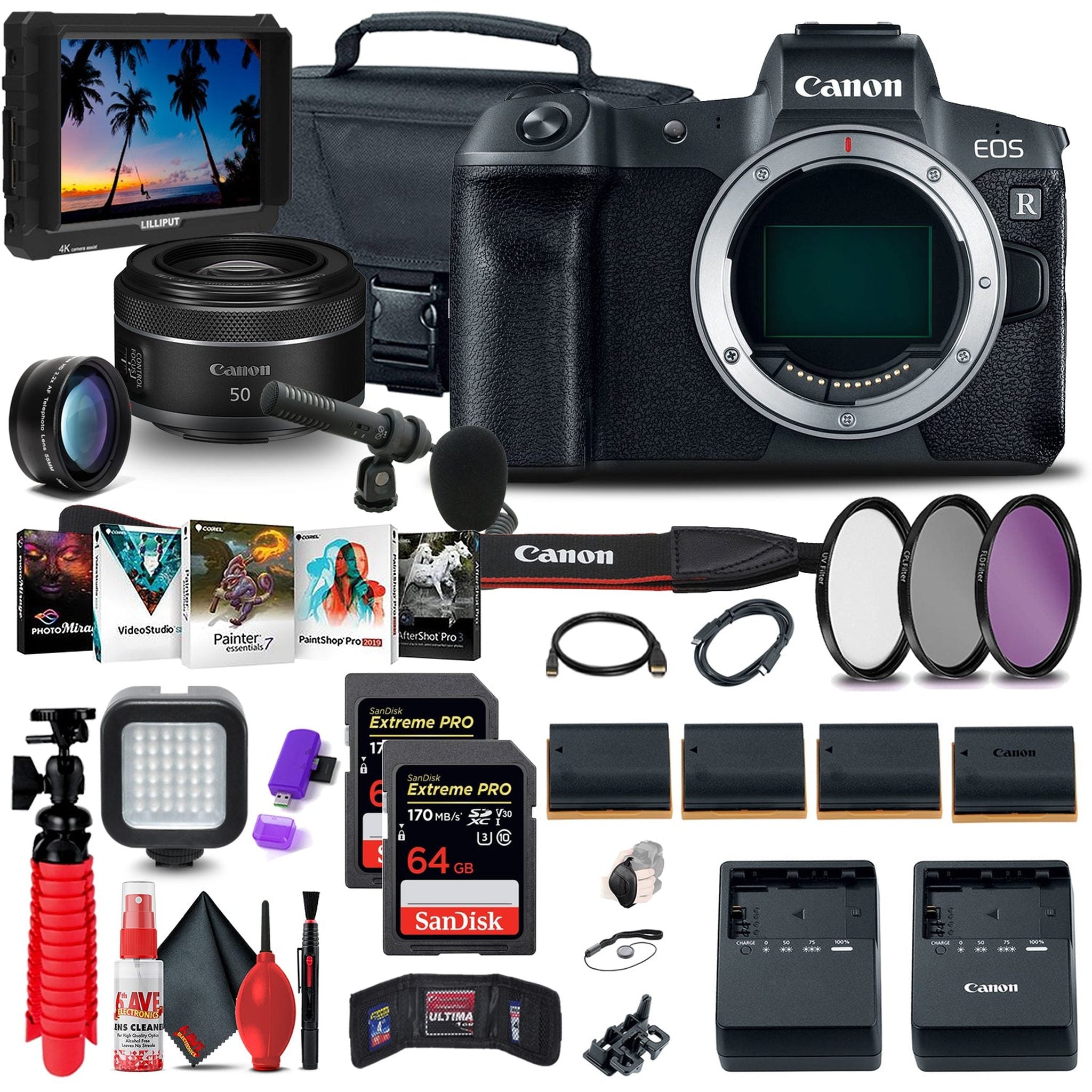 Canon EOS R Mirrorless Camera 3075C002 + Canon RF 50mm f/1 + More - Reconditioned Canon