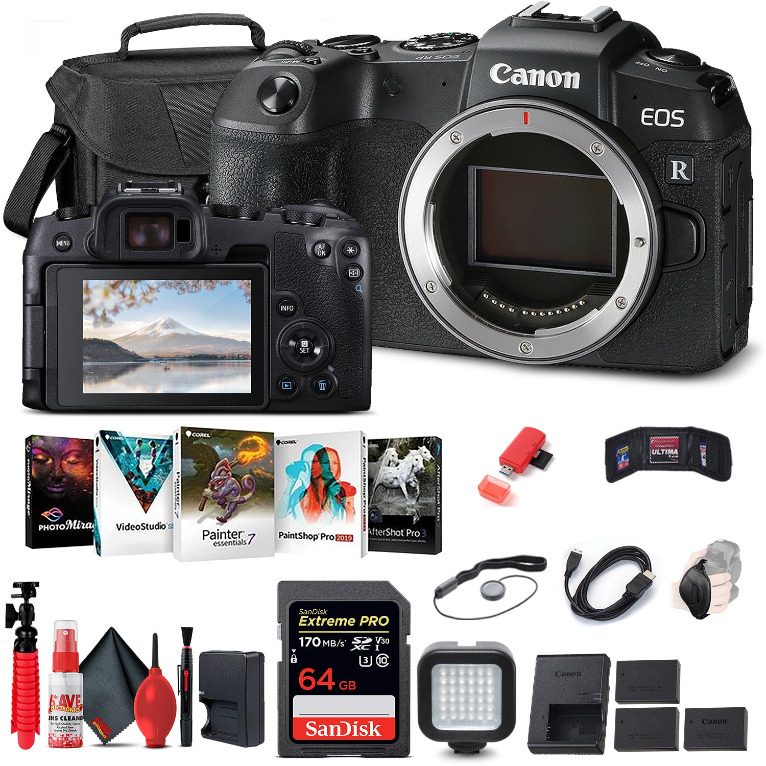 Canon EOS RP Mirrorless Digital Camera (Body Only) (3380C002) + 64GB Memory Card Pro Bundle