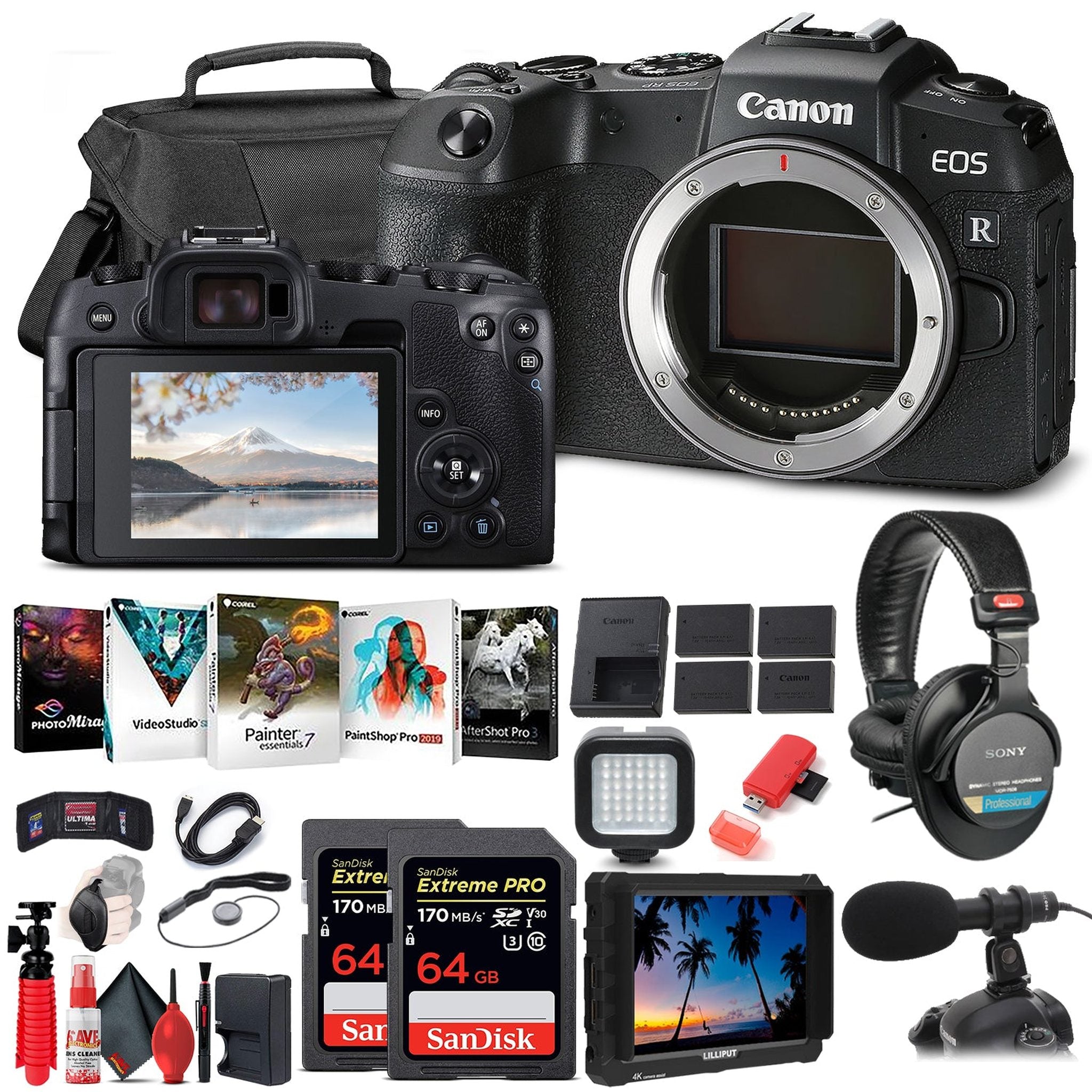 Canon EOS RP Mirrorless Digital Camera 3380C002 + 4K Monitor + More - Reconditioned Canon