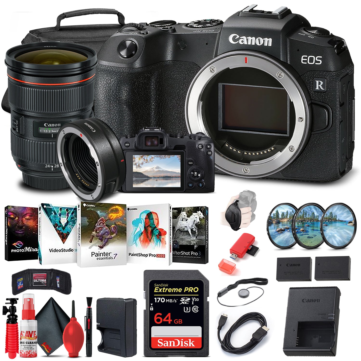 Canon EOS RP Mirrorless Digital Camera (Body Only) (3380C002) + Canon EF 24-70mm Graphic Bundle