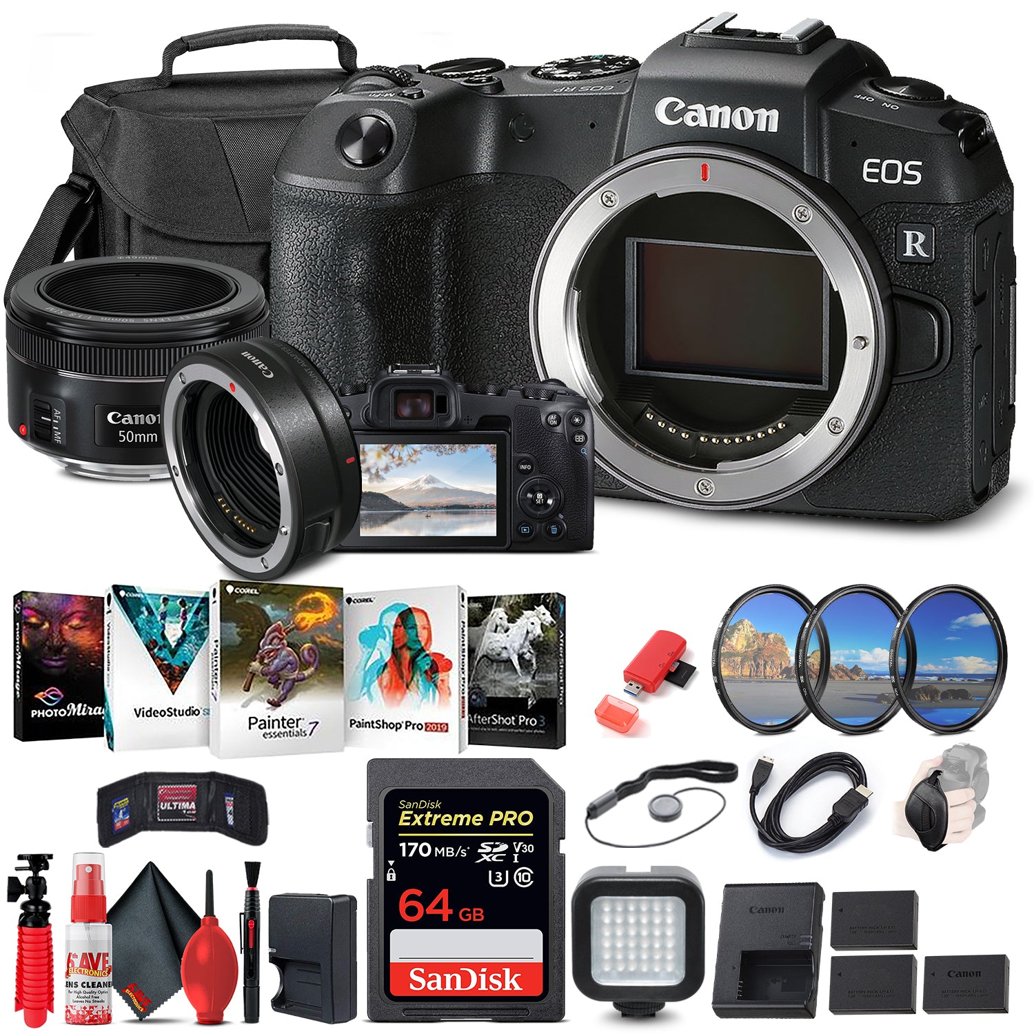 Canon EOS RP Mirrorless Digital Camera (3380C002) + EF 50mm Storage Bundle