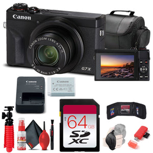 Canon PowerShot G7 X Mark III Camera 3637C001 + 64GB Card Base Bundle International Version International Model