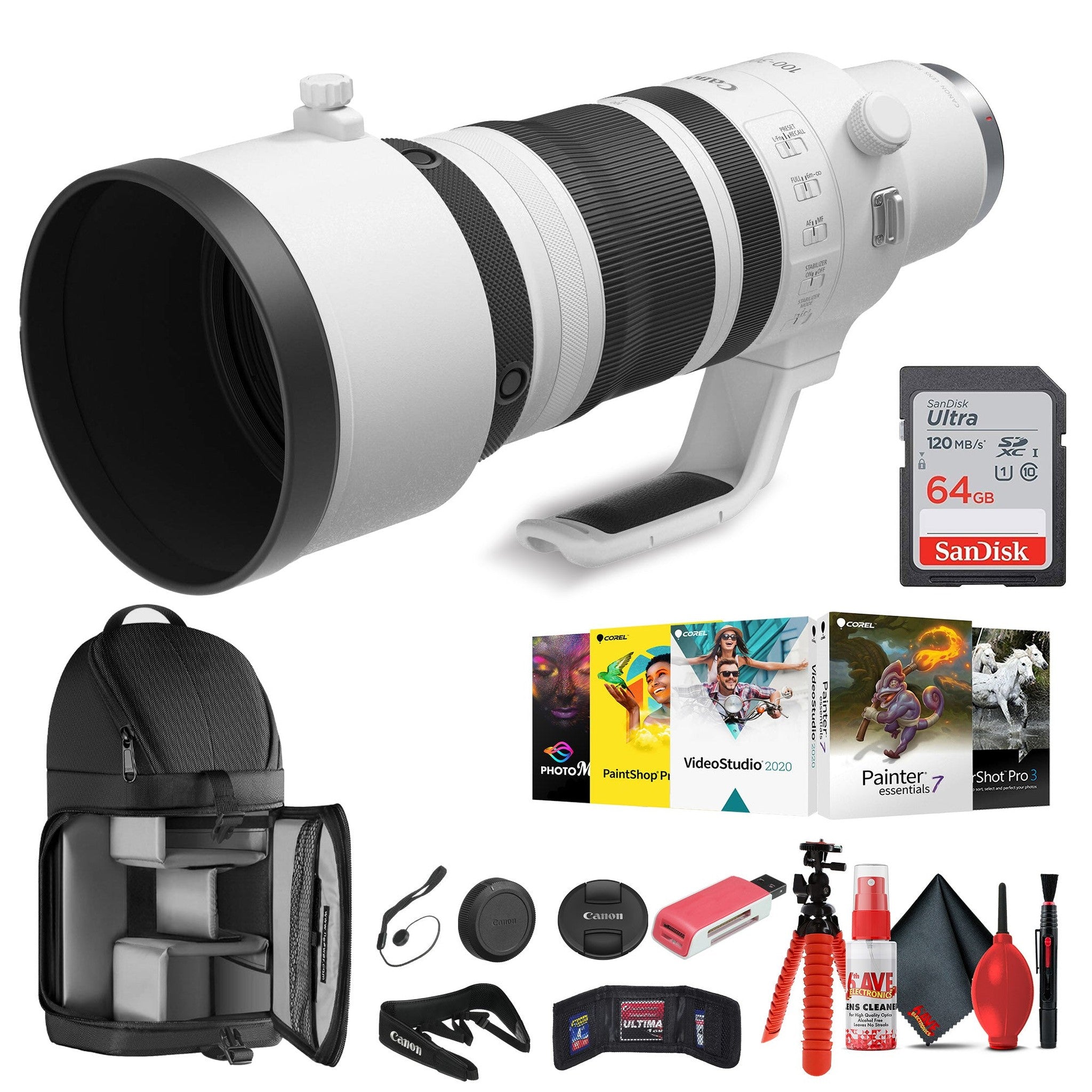 Canon RF 100-300mm f/2.8 L IS USM Lens with 64GB Extreme Pro Card + More - Canon