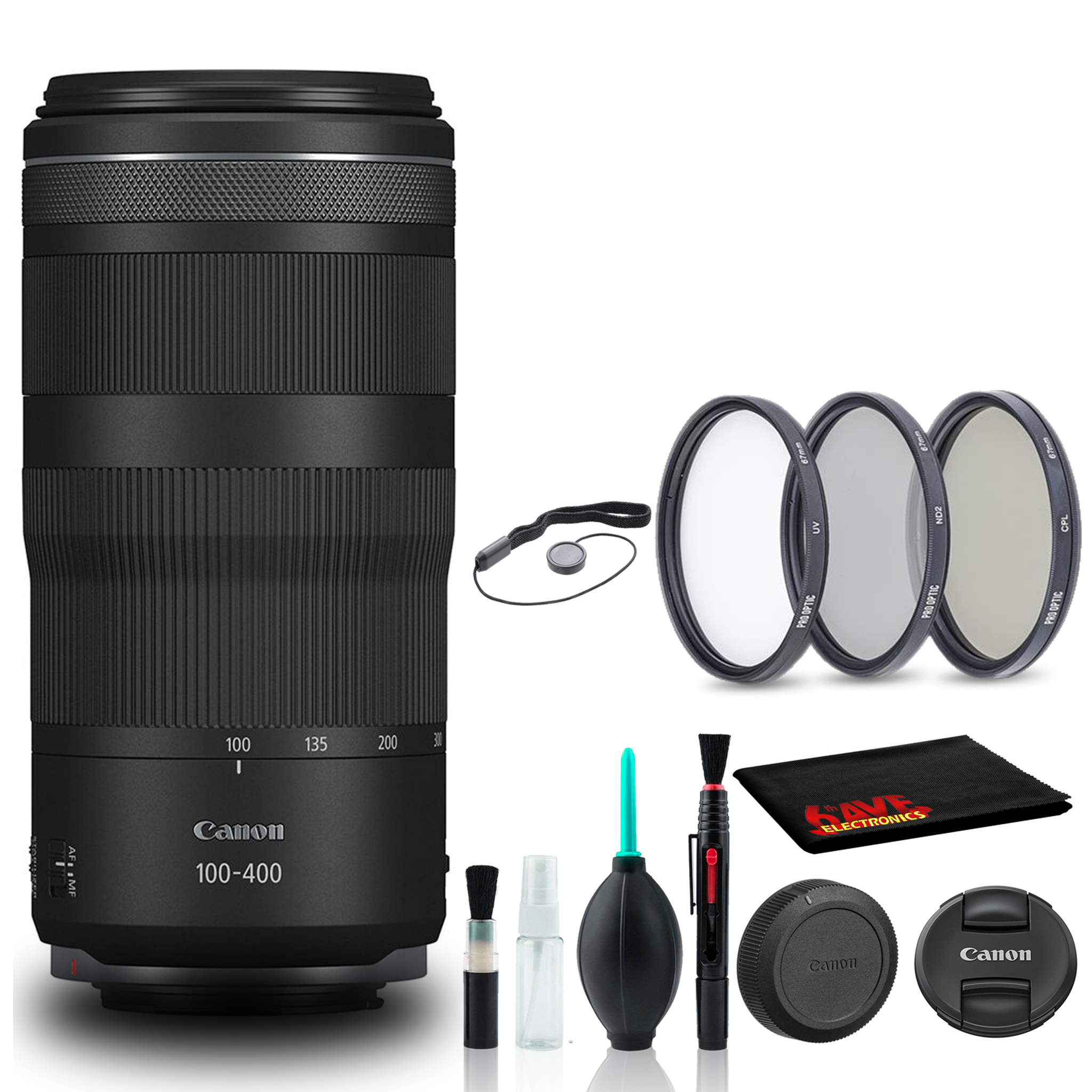 Canon RF 100-400mm f/5.6-8 IS USM Lens 5050C002 + Filter + Cap Keeper + More - Reconditioned Canon