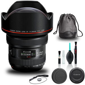 Canon EF 11-24mm f/4L USM Lens 9520B002 + Cap Keeper + Cleaning Kit + More - Reconditioned Canon