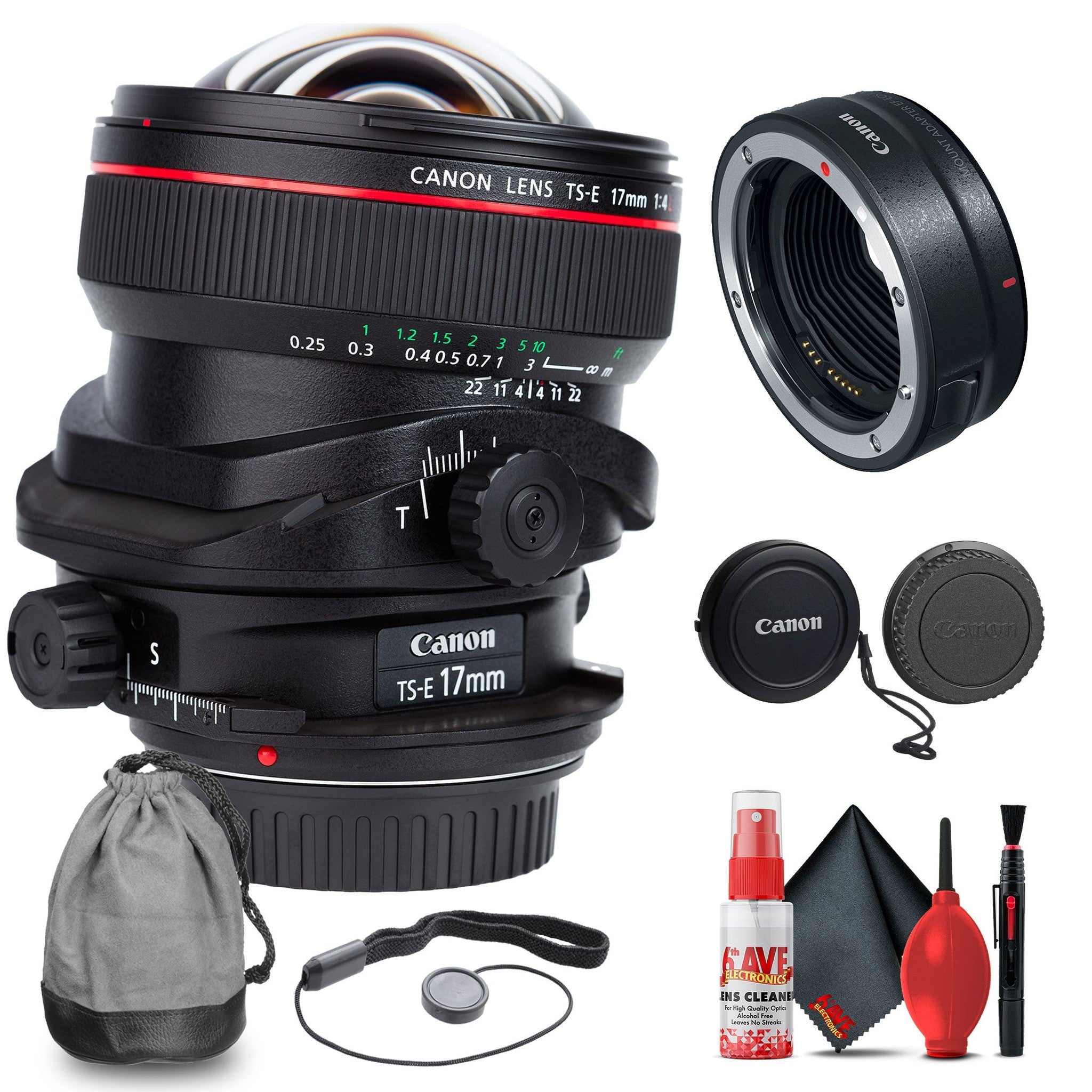 Canon TS-E 17mm f/4L Tilt-Shift Lens with Canon Extender RF 1.4x + Cleaning Kit Canon