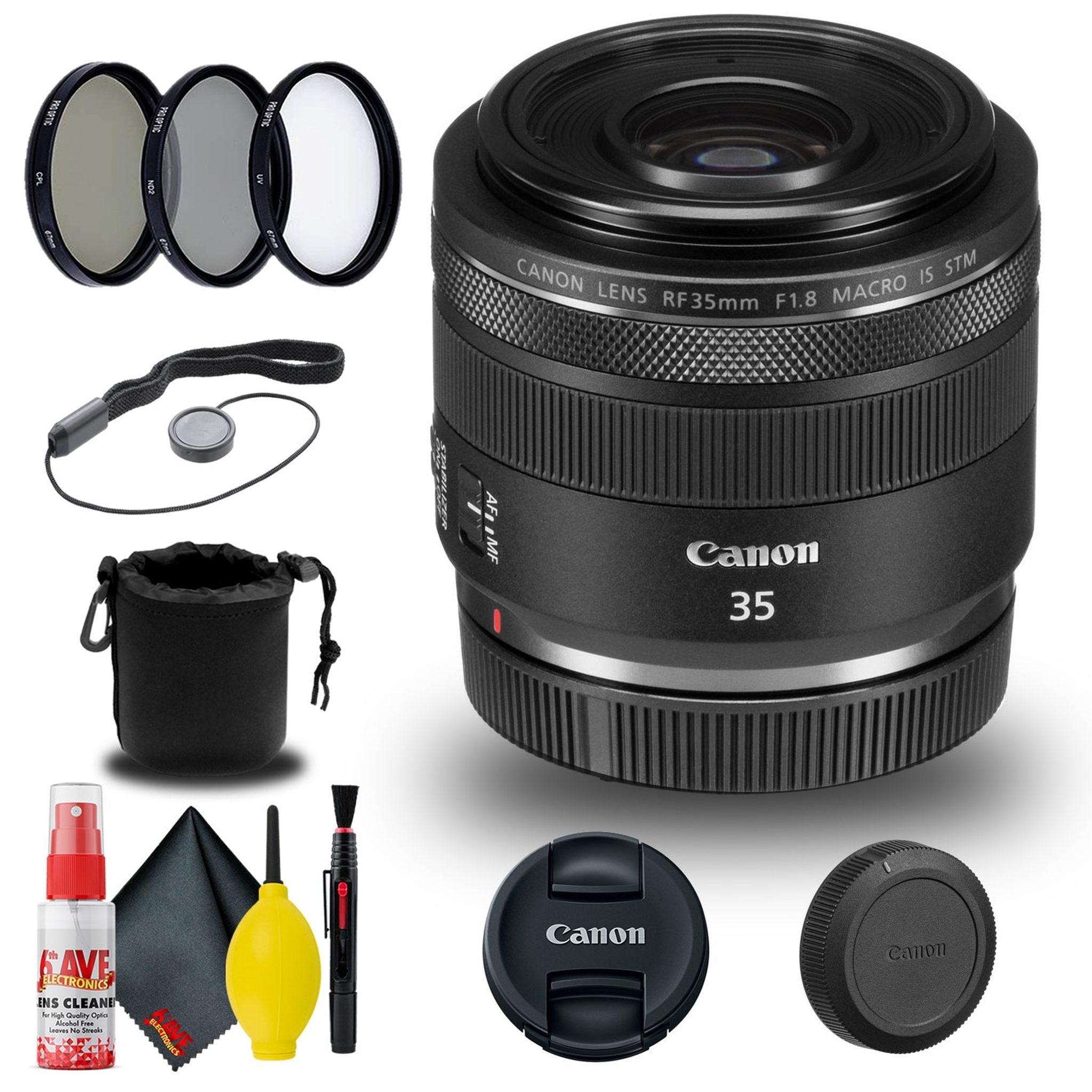 Canon RF 35mm f/1.8 IS Macro STM Lens 2973C002 + Filter + Lens Pouch + More - Reconditioned Canon