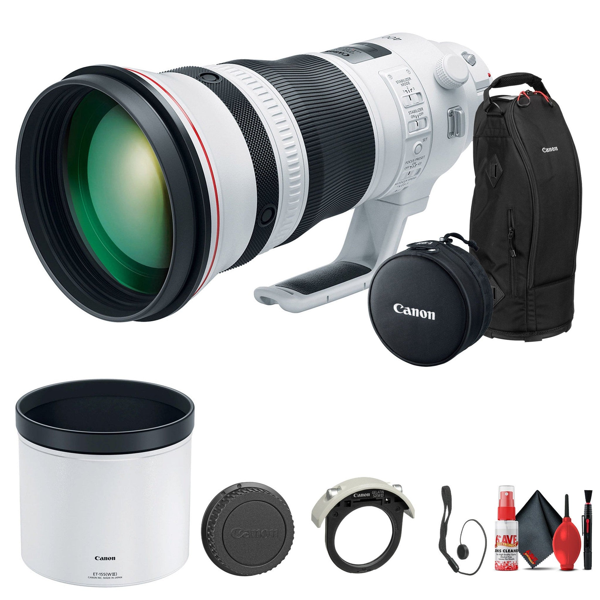 Canon EF 400mm f/2.8L IS III USM Lens 3045C002 + Cap Keeper - Bundle -