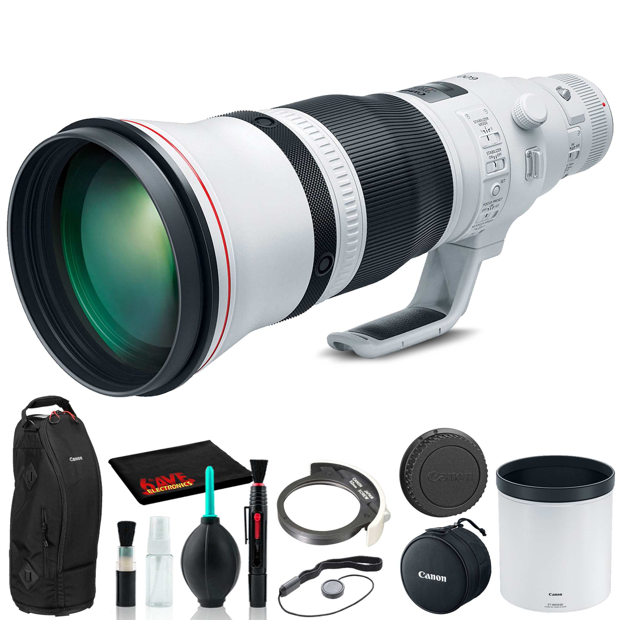 Canon EF 600mm f/4L IS III USM Lens 3329C002 + Cap Keeper + Cleaning Kit + More - Reconditioned Canon
