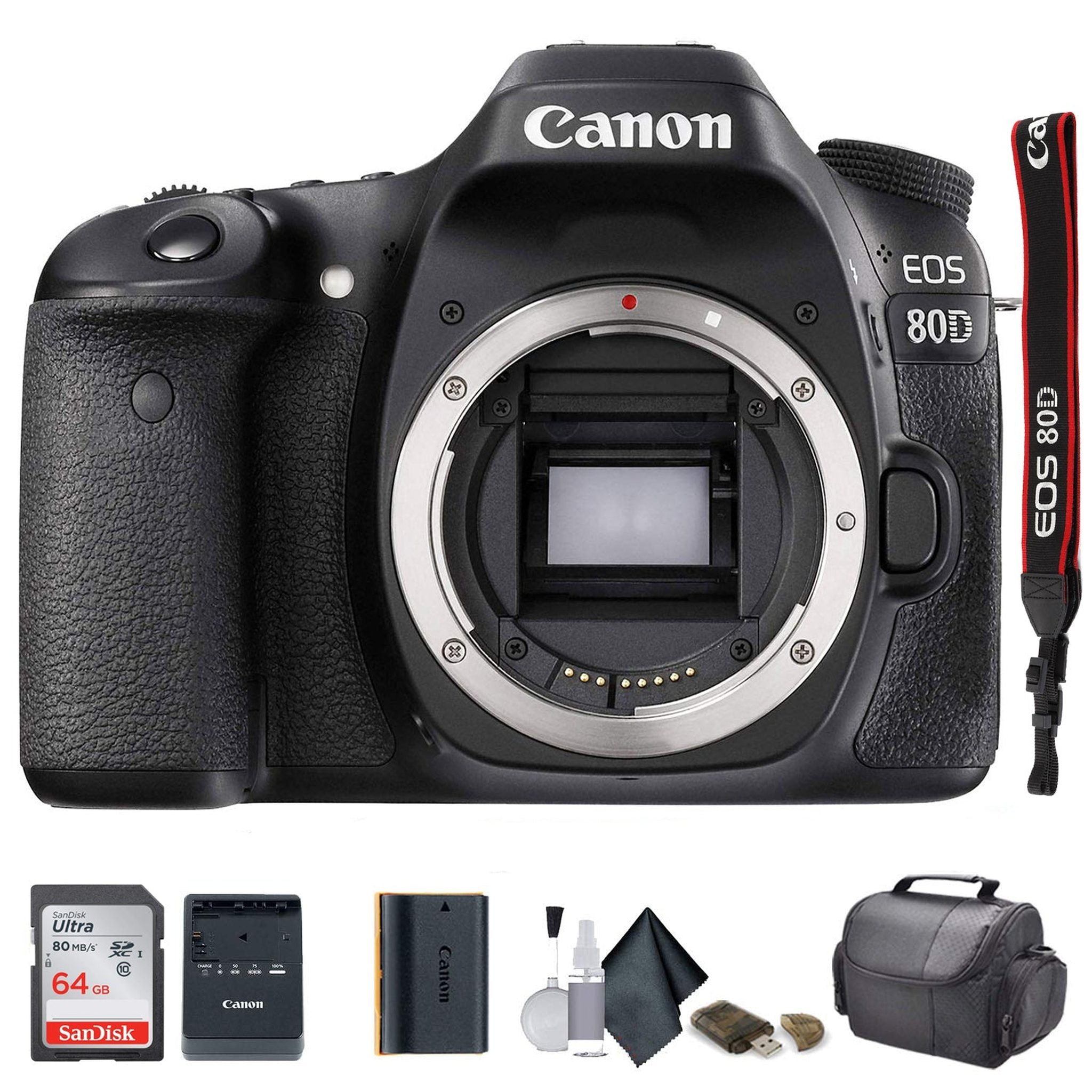 Canon EOS 80D DSLR Camera 1263C004 - Starter Bundle - Reconditioned Canon
