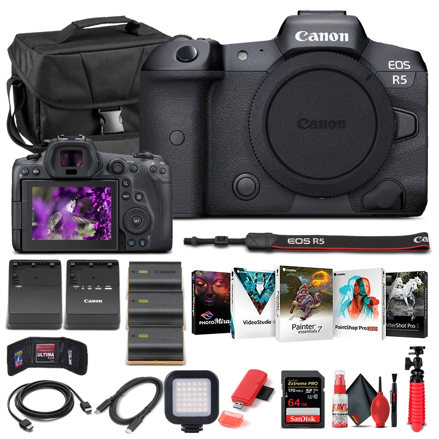 Canon EOS R5 Mirrorless Camera Body Only 4147C002 - Advanced Bundle