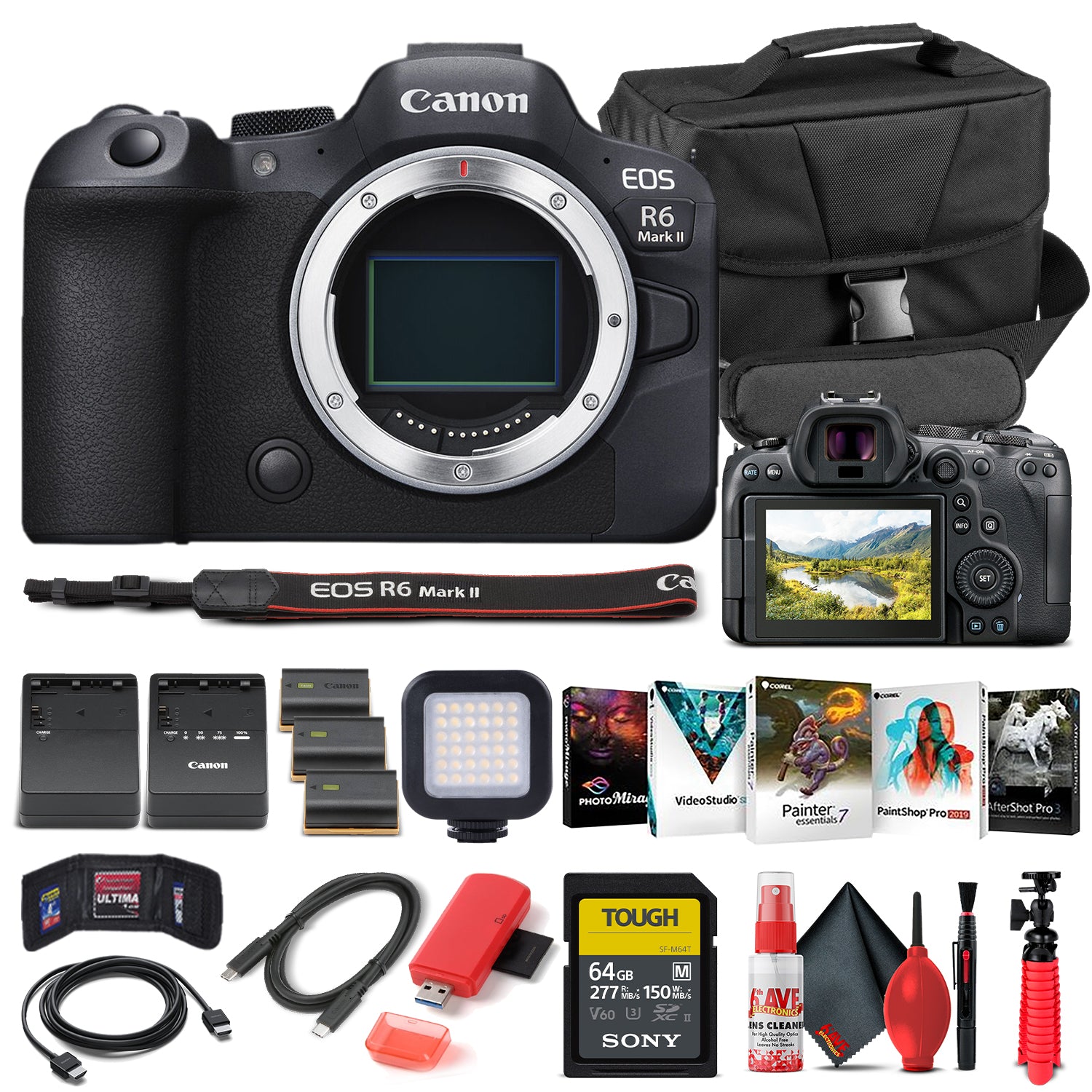 Canon EOS R6 Mark II Mirrorless Camera 5666C002 - Advanced Bundle