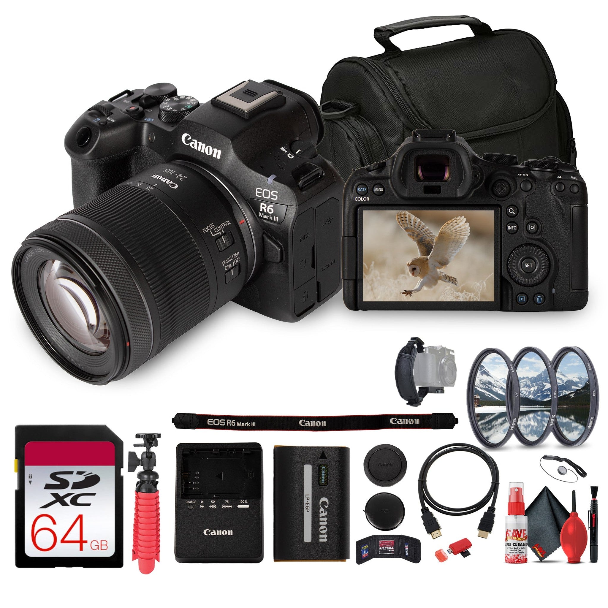 Canon EOS R6 Mark III Mirrorless Camera with 24-105mm f4-7.1 RF Lens Starter Kit