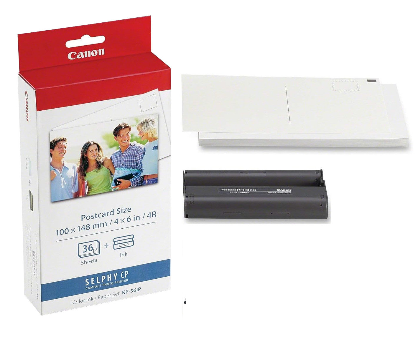 Canon KP-36IP Color Ink and Photo Paper Set 4"x 6" for Canon Selphy Printers 36 Sheets Bundle
