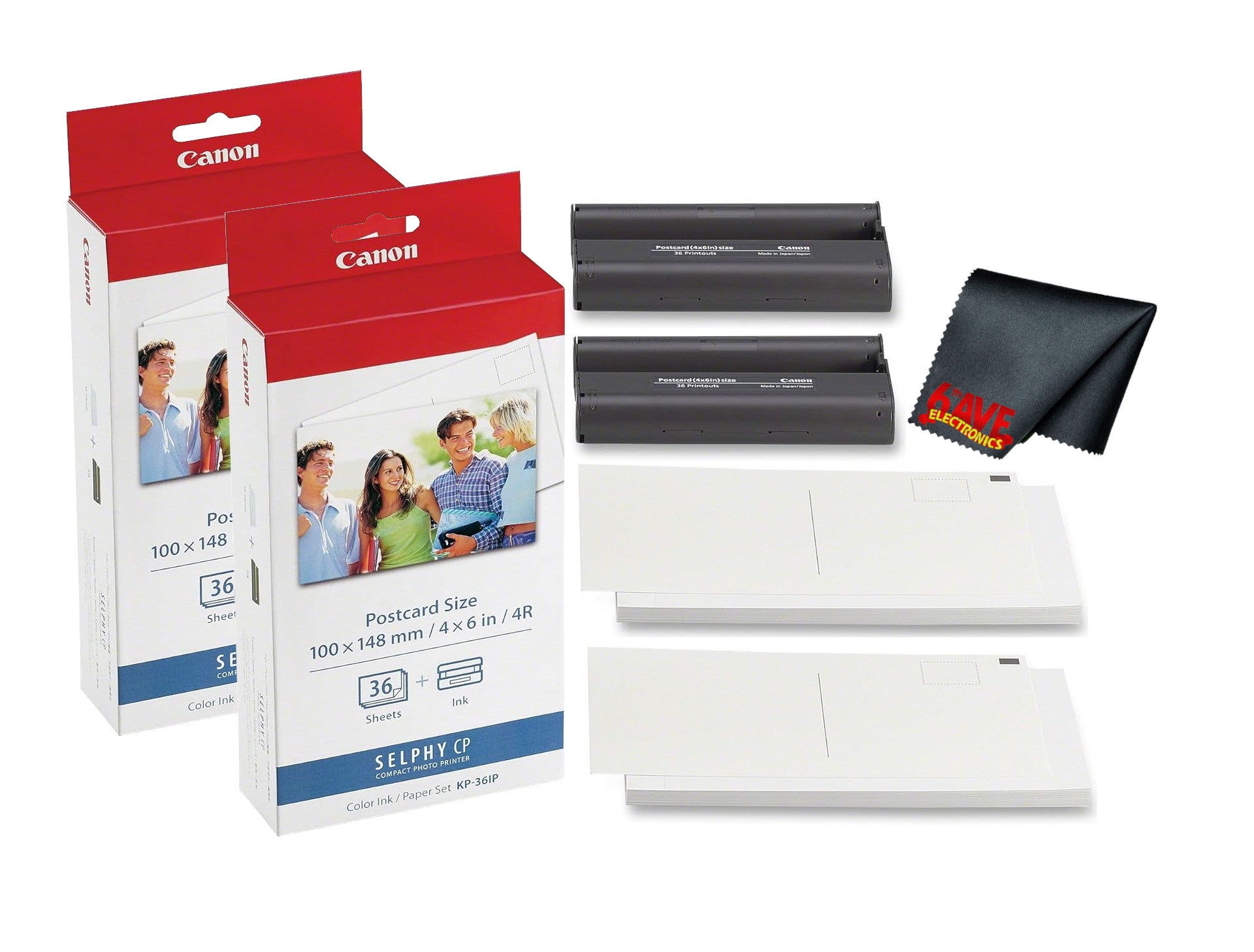 Canon KP-36IP Color Ink and Photo Paper Set 4"x 6" for Canon Selphy Printers 72 Sheets Bundle