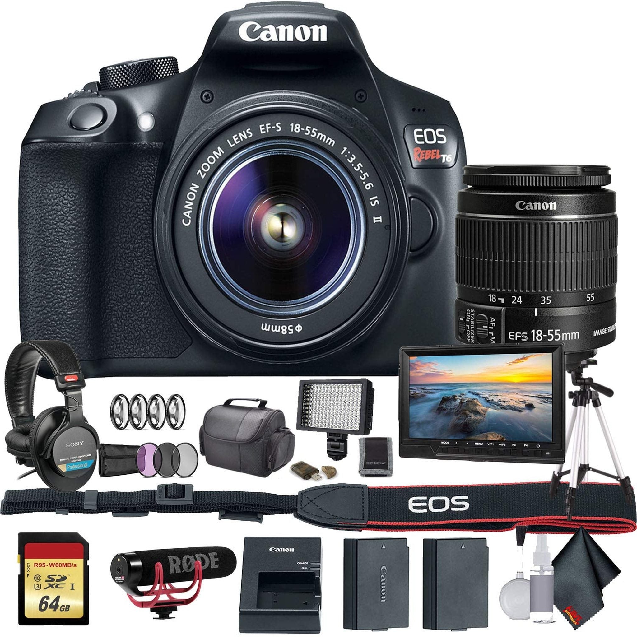 Canon EOS Rebel T6 DSLR Camera + 18-55mm Lens Starter Bundle 03 - Used Canon