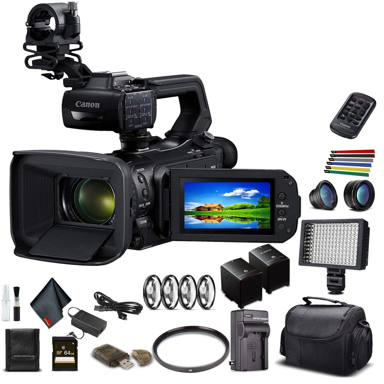 Canon XA50 Professional UHD 4K Camcorder W/ Extra Battery - Advanced Bundle
