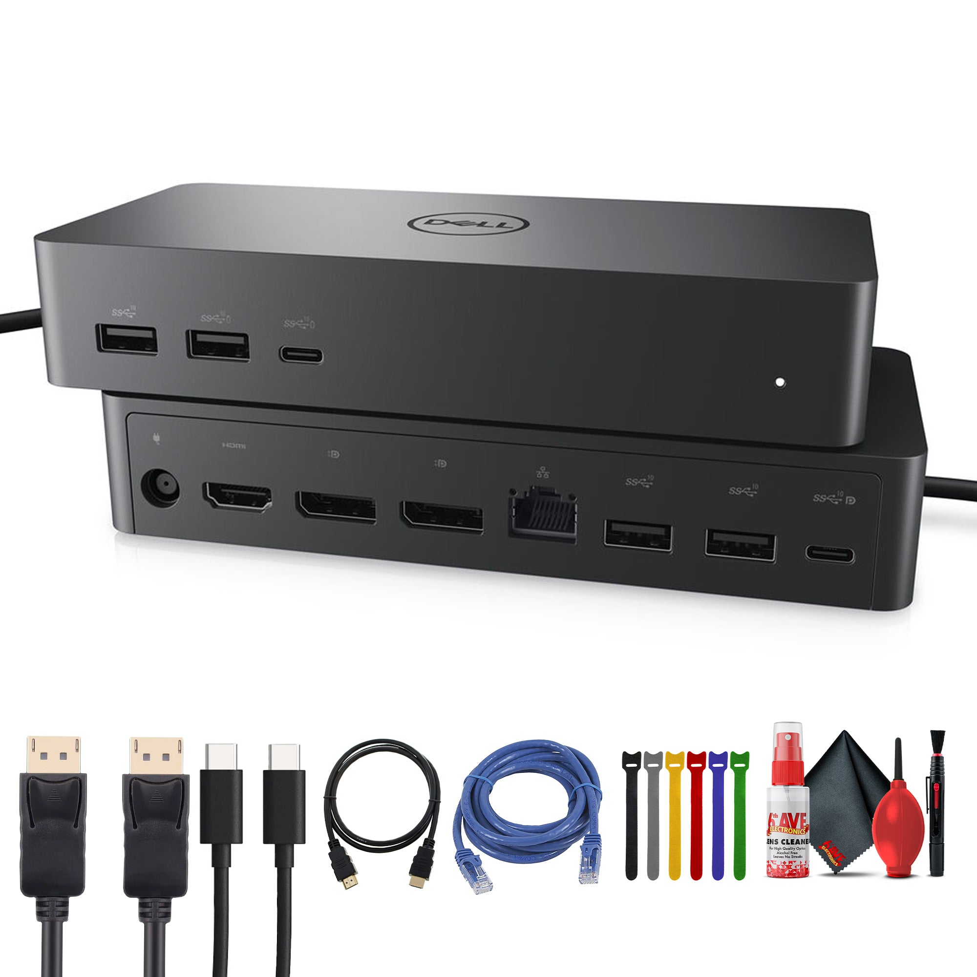 Dell UD22 10-in-1 Universal USB-C Docking Station | Quad 4K Display Support Bundle