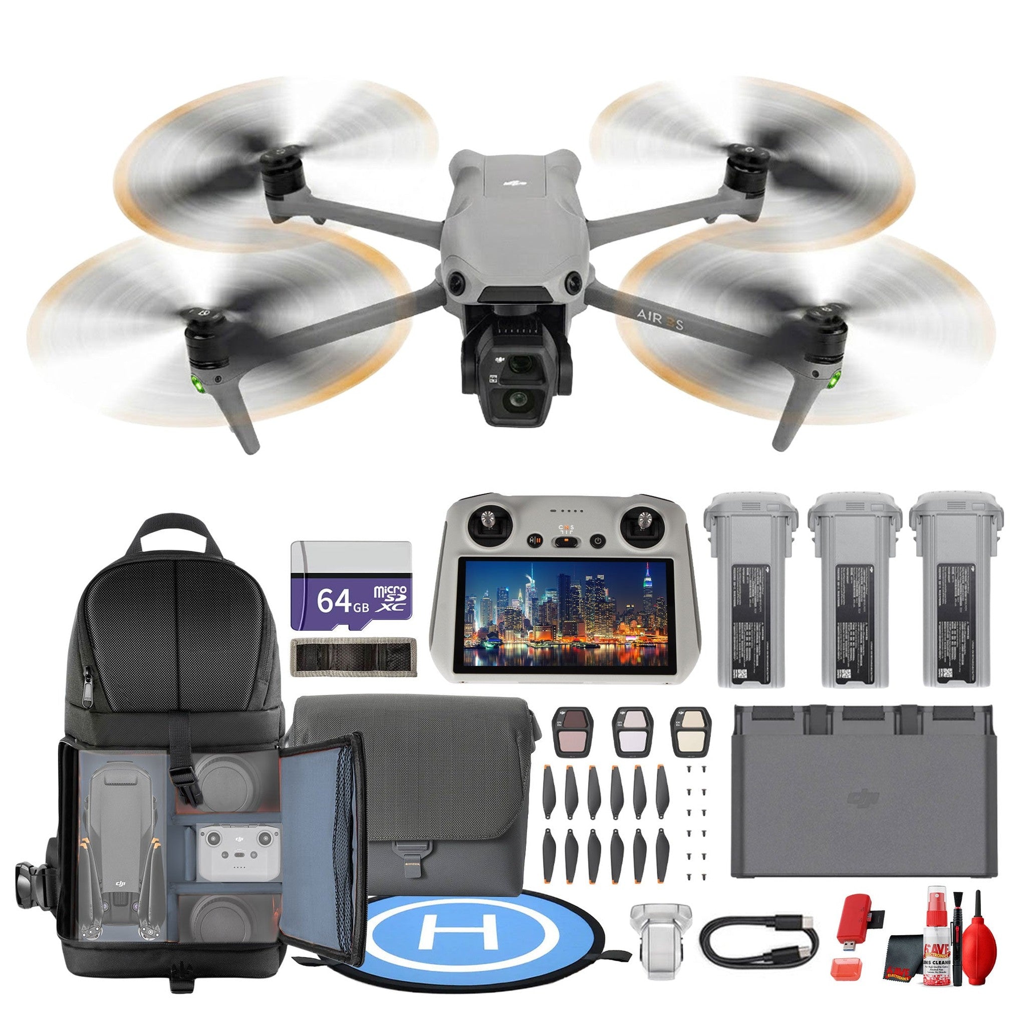 DJI Air 3S Drone Fly More Combo RC 2 Dual Camera 4K Travel Photography