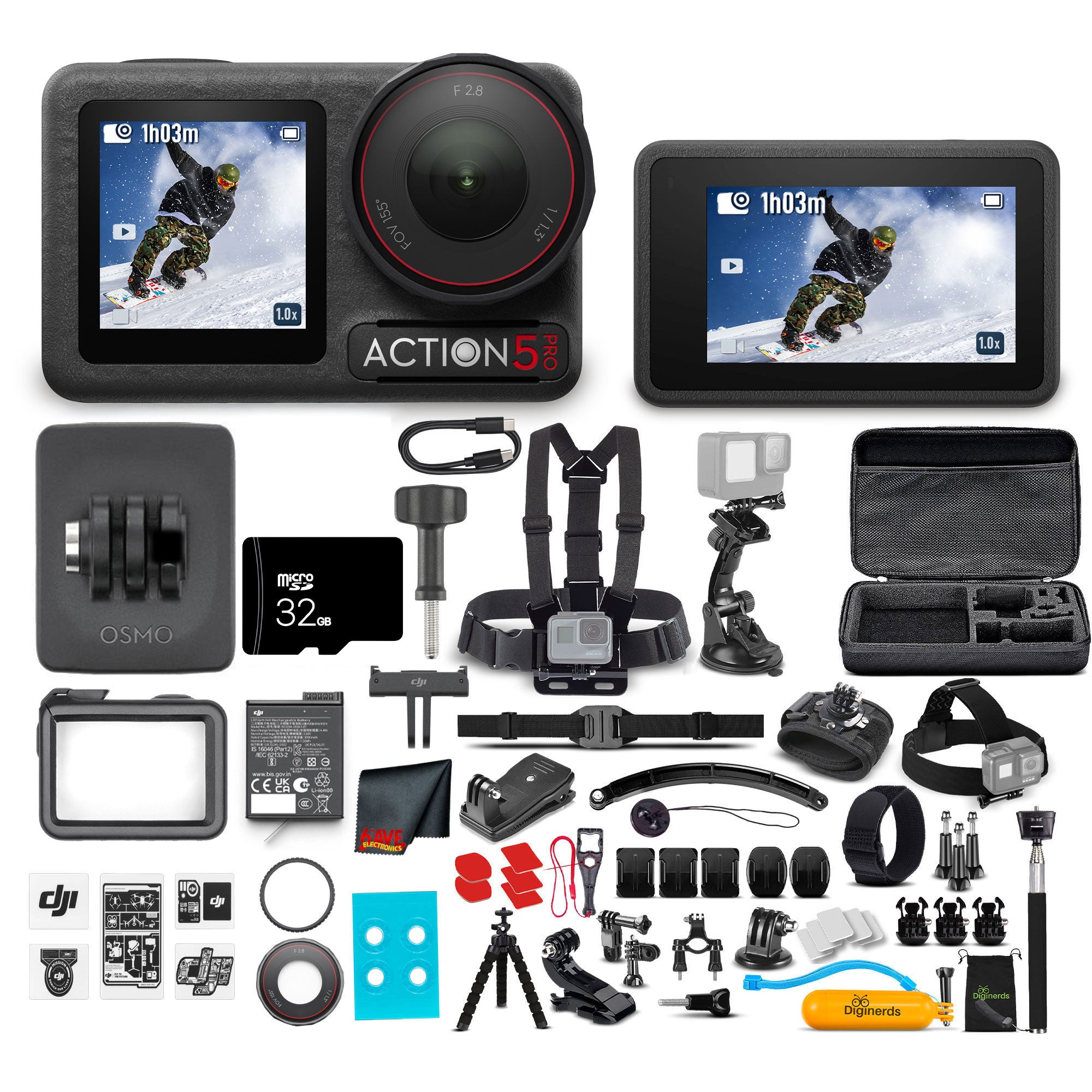 DJI Osmo Action 5 Pro Standard Combo - WaterProof Action Camera With 50-In-1 Action Kit