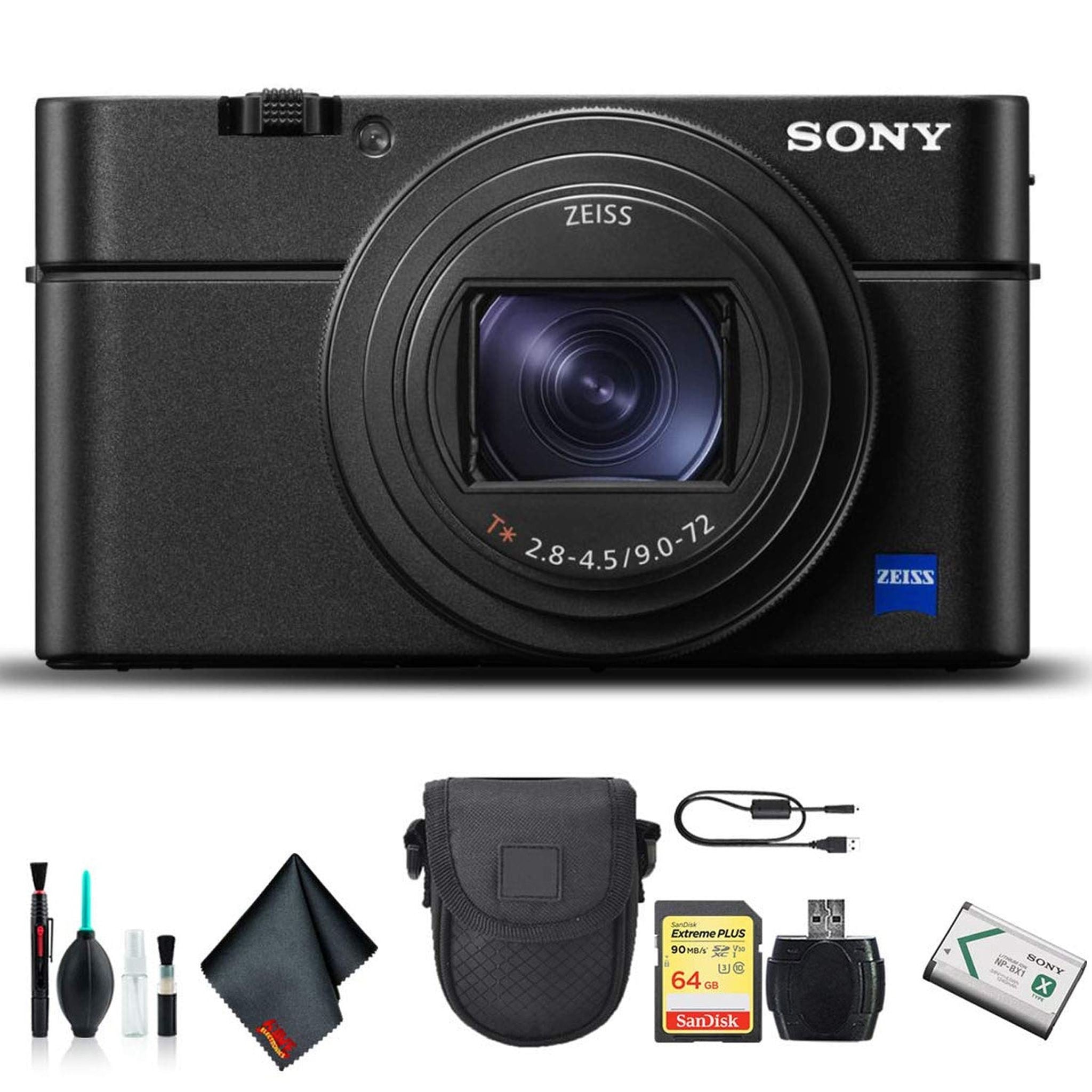 Sony Cyber-Shot DSC-RX100 VI Camera DSCRX100M6/B with Soft Bag, 64GB Memory Card, Card Reader, Plus Essential Accessorie - Used Sony