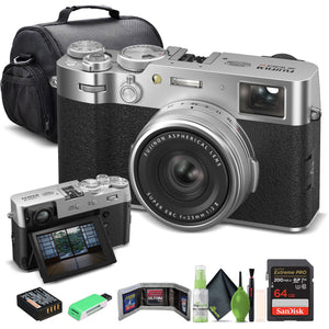 FUJIFILM X100VI Digital Camera Silver 16821822 + 64GB Card + Starter Bundle -