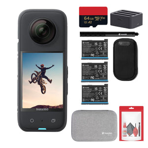 Insta360 X3 - Waterproof 360 Action Camera + 2 Extra Batteries + Charger + More Insta360