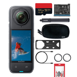 Insta360 X4 - Waterproof 360 Action Camera + Selfie Stick + Guards + 64GB Card + More