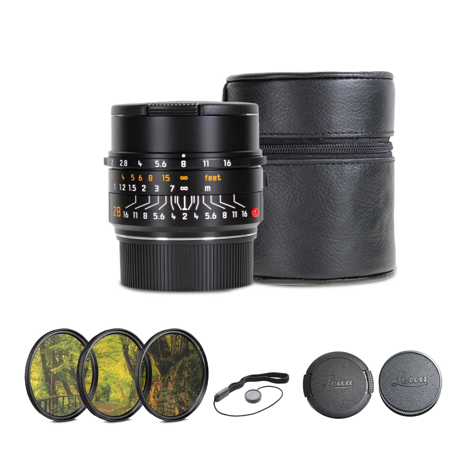 Leica Summicron-M 28mm f/2 ASPH. Lens (Leica M, 2023 Version) + Lens Filter Kit + More