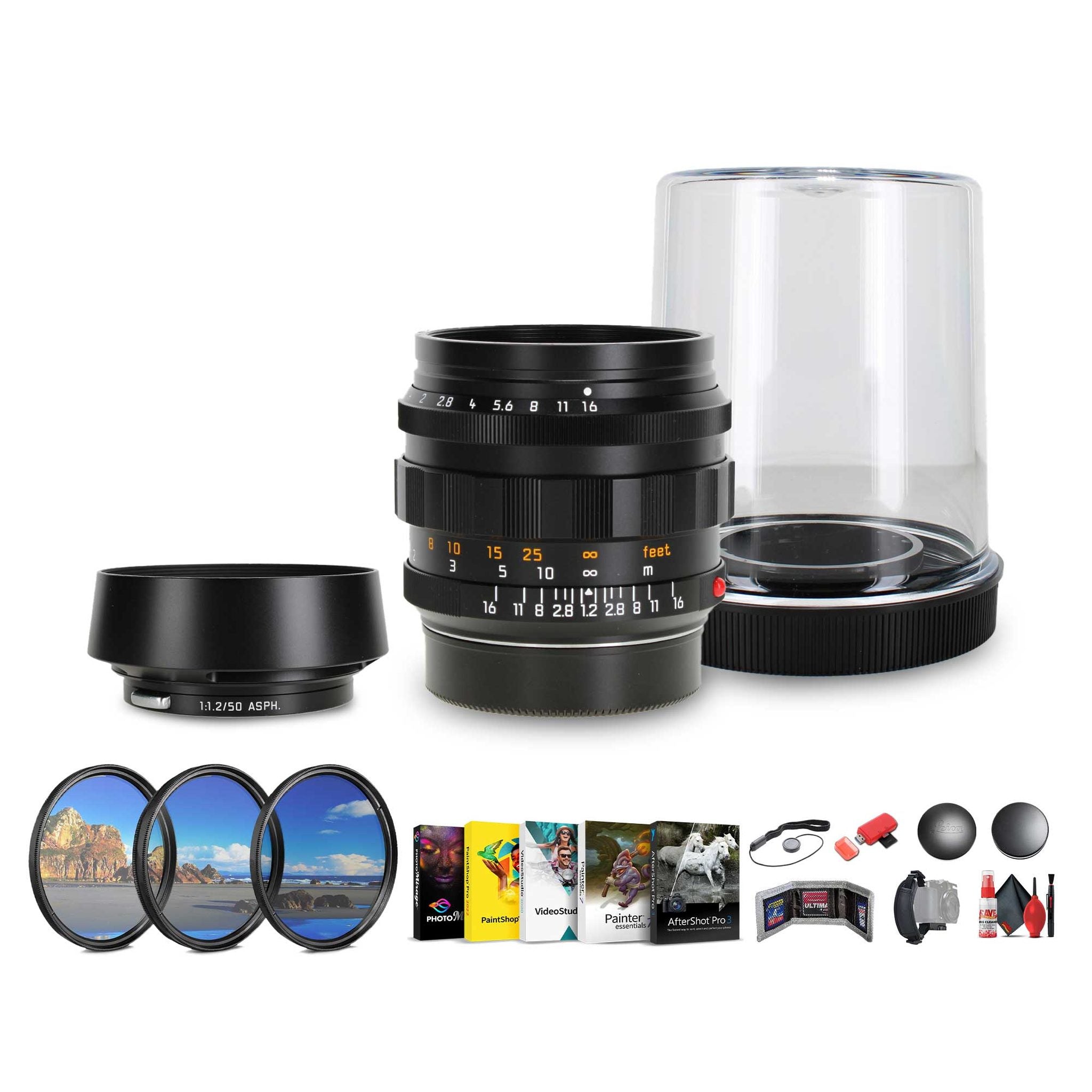 Leica Noctilux-M 50mm f/1.2 ASPH. Lens Black + Sling Backpack + More Leica