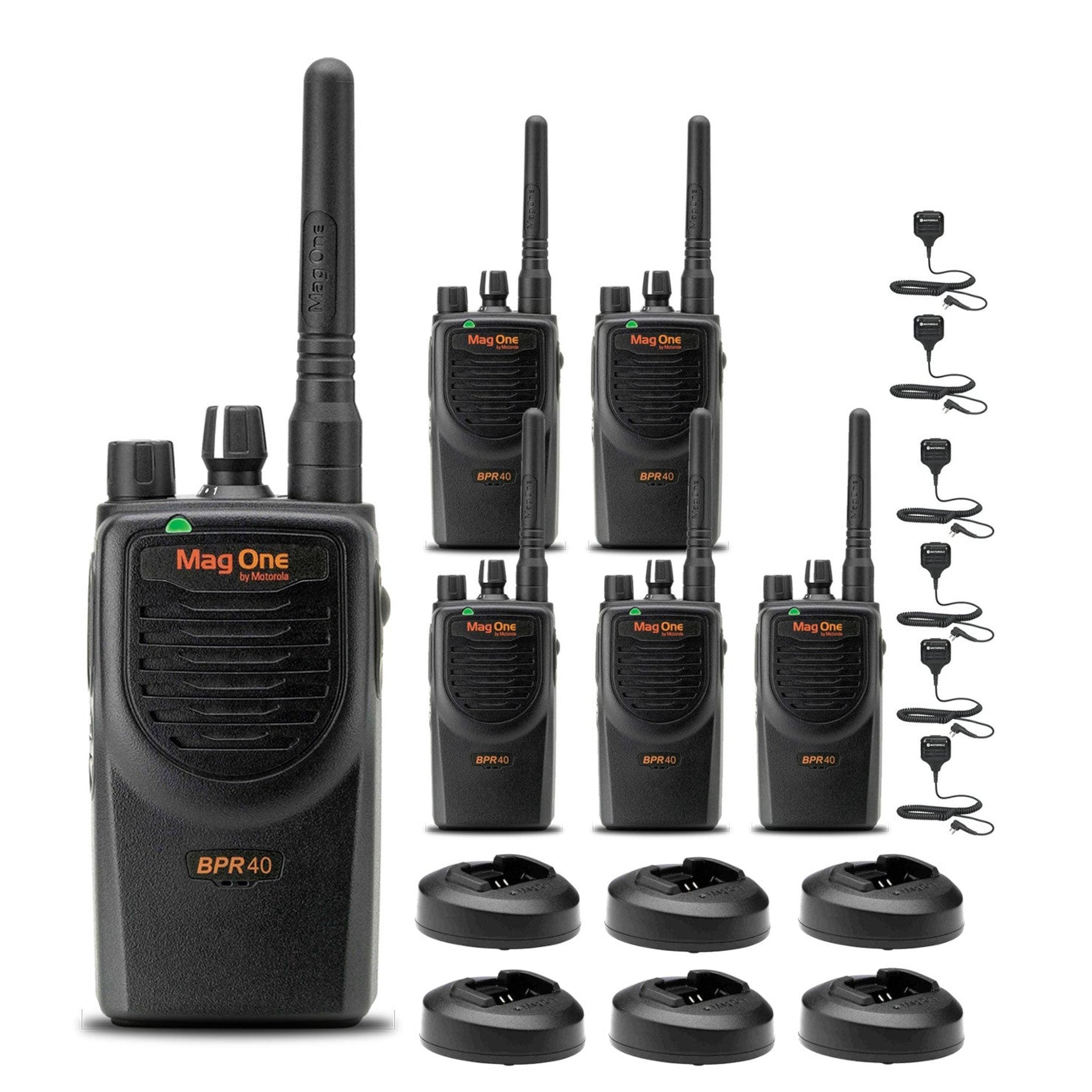 6 x Motorola BPR40 Mag One Series 4W 8-Channel UHF Two-Way Radio - Bundle Motorola Solutions