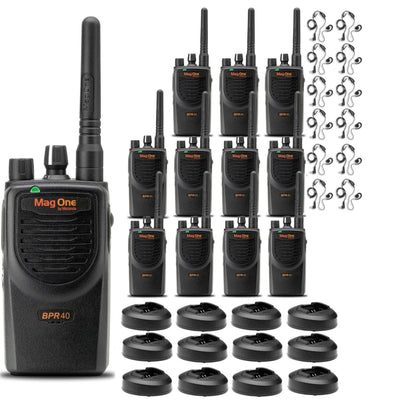 12 x Motorola BPR40 Mag One Series 4W 8-Channel UHF Two-Way Radio - Bundle