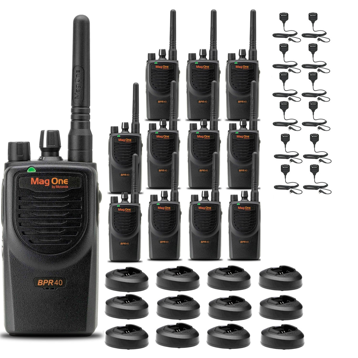 12 x Motorola BPR40 Mag One Series 4W 8-Channel UHF Two-Way Radio  - Bundle