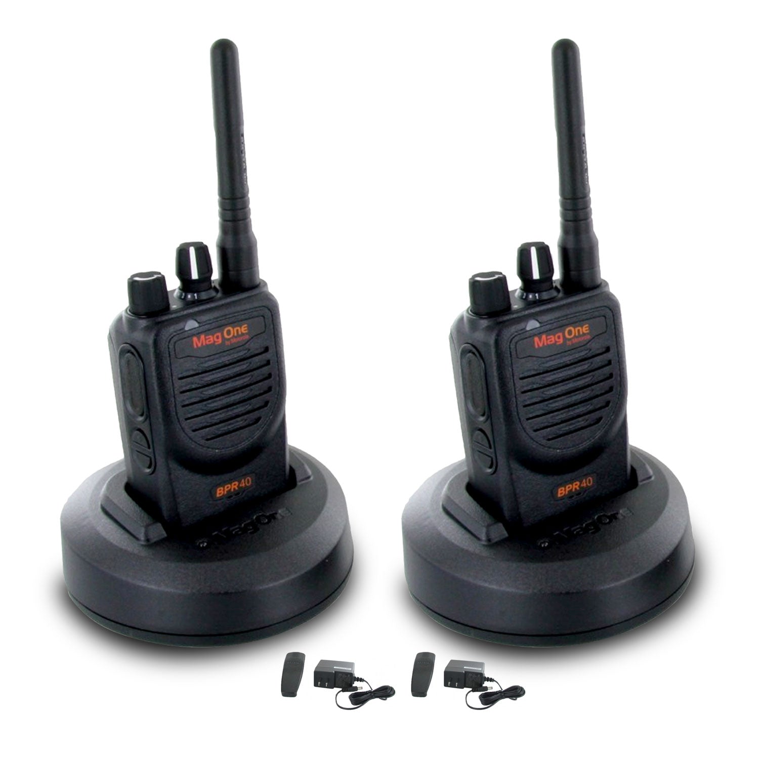 2 x Motorola BPR40 Mag One Series 4W 8-Channel UHF Two-Way Radio - Bundle