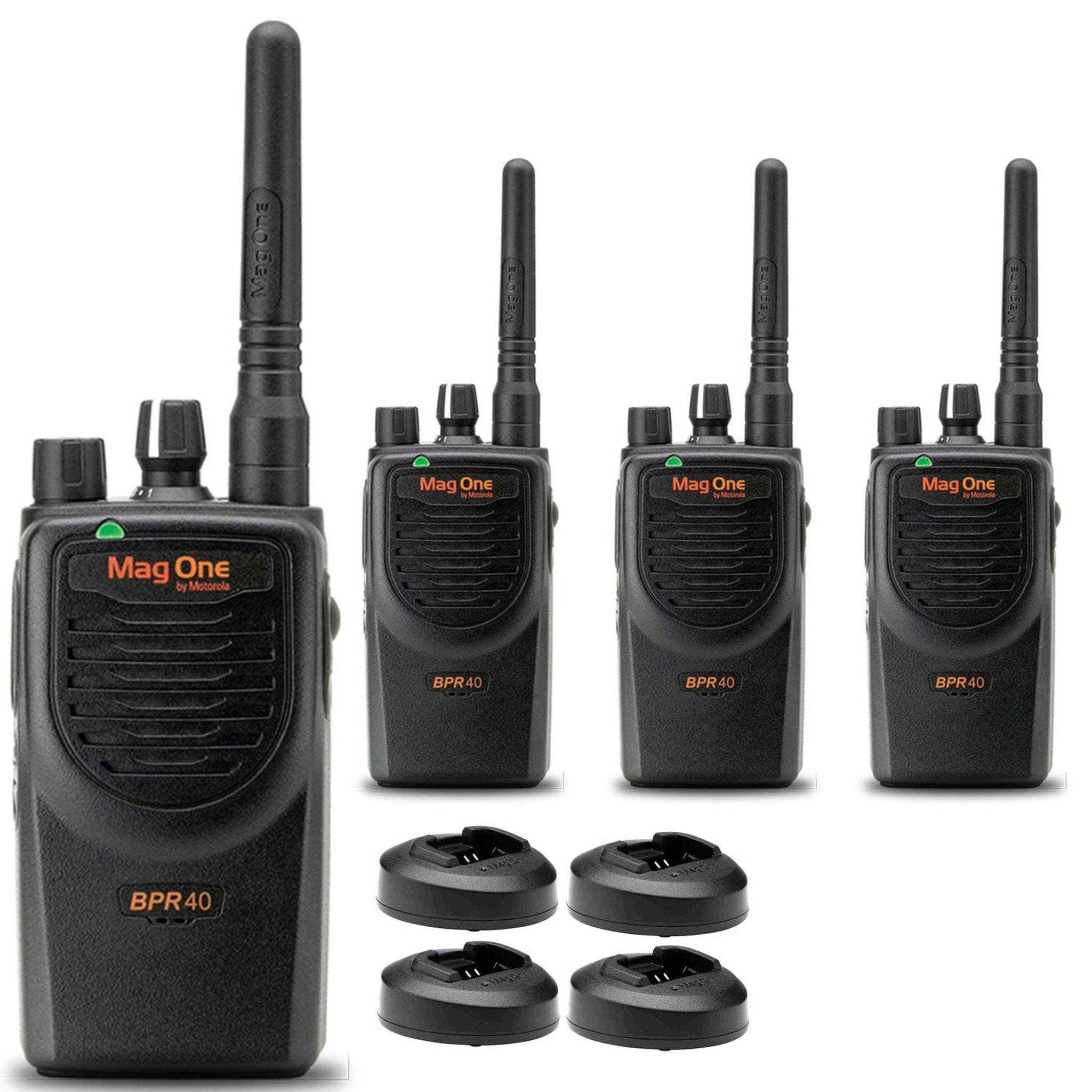 4 x Motorola BPR40 Mag One Series 4W 8-Channel UHF Two-Way Radio - Bundle Motorola Solutions
